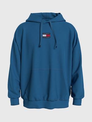 Muške Tommy Hilfiger Badge Organic Cotton Duks Hoodie Plava | TH620VJW