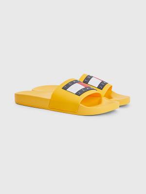 Muške Tommy Hilfiger Badge Pool Slides Sandale Narandžasta | TH308QCU