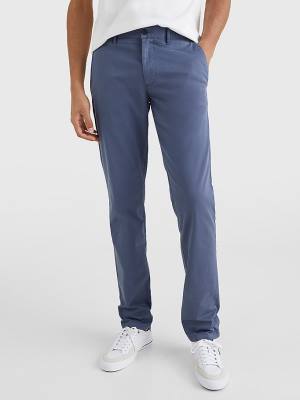 Muške Tommy Hilfiger Bleecker Satin Slim Fit Chinos Pantalone Plava | TH046UZL