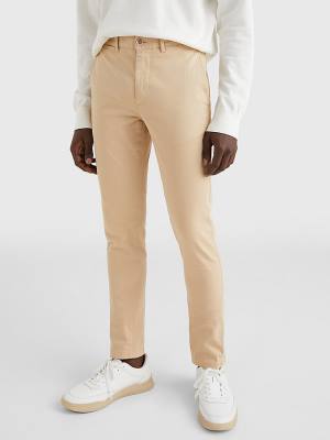 Muške Tommy Hilfiger Bleecker Satin Slim Fit Chinos Pantalone Bež | TH264IWR