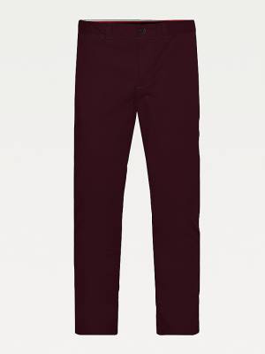 Muške Tommy Hilfiger Bleecker Satin Slim Fit Chinos Pantalone Crveni | TH539QRW