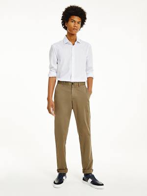 Muške Tommy Hilfiger Bleecker Satin Slim Fit Chinos Pantalone Braon | TH724ORA