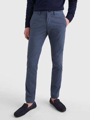 Muške Tommy Hilfiger Bleecker Wool Look Slim Fit Pantalone Plava | TH106BYV