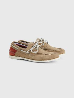 Muške Tommy Hilfiger Classic Suede Boat Casual Cipele Braon | TH857TSO