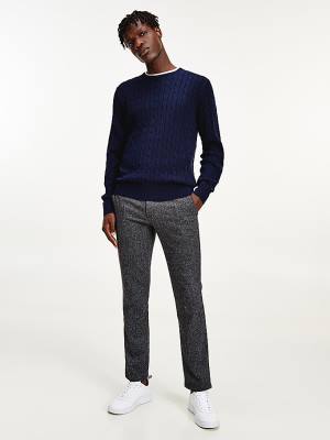 Muške Tommy Hilfiger Classics Cable Knit Jumper Džemper Plava | TH346RHP