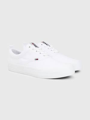 Muške Tommy Hilfiger Classics Low-Top Patike Bela | TH537AWN