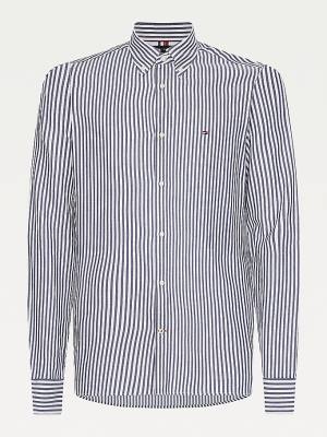 Muške Tommy Hilfiger Classics Stripe Slim Fit Dobby Košulje Plava | TH560VJQ