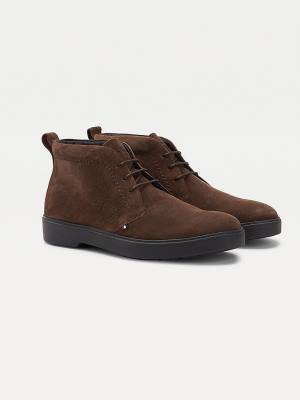 Muške Tommy Hilfiger Classics Suede Lace-Up Ankle Čizme Braon | TH038ANE