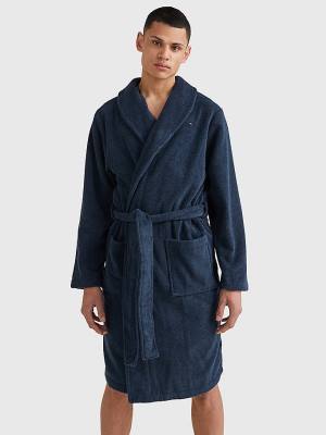 Muške Tommy Hilfiger Cotton Towelling Bathrobe Pidžama Plava | TH284SBD