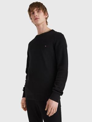 Muške Tommy Hilfiger Crew Neck Jumper Džemper Crna | TH234KDX