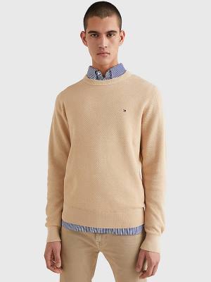 Muške Tommy Hilfiger Crew Neck Jumper Džemper Bež | TH572URO