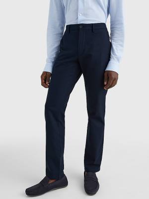 Muške Tommy Hilfiger Denton Basket Weave Straight Fit Chinos Pantalone Plava | TH084LYQ