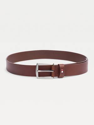 Muške Tommy Hilfiger Denton Rounded Buckle Leather Kaiševi Braon | TH751DSM