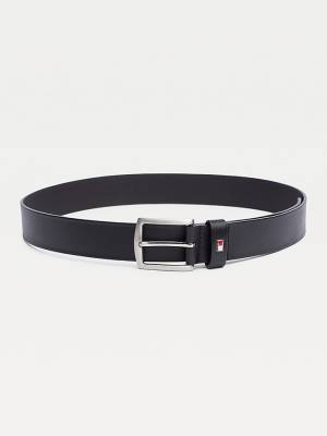 Muške Tommy Hilfiger Denton Rounded Buckle Leather Kaiševi Crna | TH758YUW