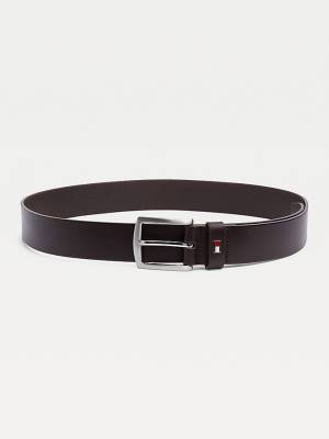 Muške Tommy Hilfiger Denton Rounded Buckle Leather Kaiševi Braon | TH813CST