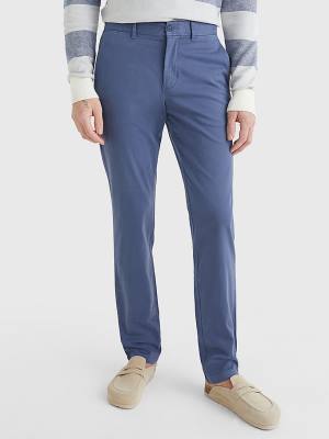 Muške Tommy Hilfiger Denton Straight Fit Satin Chinos Pantalone Plava | TH370WIU