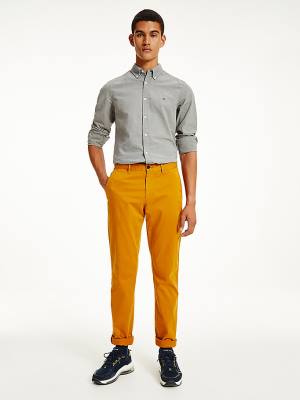 Muške Tommy Hilfiger Denton Straight Fit Satin Chinos Pantalone Zlato | TH417MUY