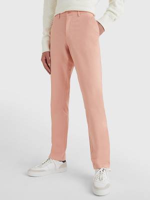 Muške Tommy Hilfiger Denton Straight Fit Satin Chinos Pantalone Narandžasta | TH683RFY