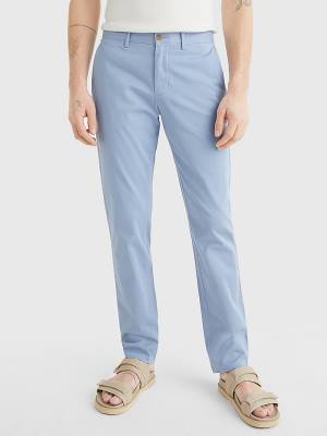 Muške Tommy Hilfiger Denton Straight Fit Satin Chinos Pantalone Plava | TH712BDF