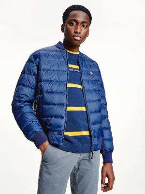 Muške Tommy Hilfiger Down Recycled Quilted Bomber Jakna Plava | TH843UIC