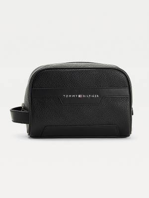 Muške Tommy Hilfiger Downtown Vegan Leather Washbag Torbe Crna | TH251GBT