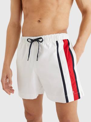 Muške Tommy Hilfiger Drawstring Mid Length Shorts Kupaći Kostimi Bela | TH029BLI