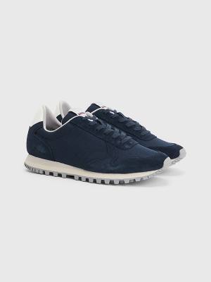 Muške Tommy Hilfiger Elevated Mixed Texture Runner Patike Plava | TH603YBQ