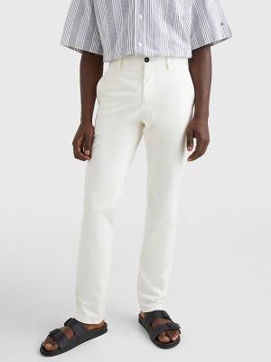 Muške Tommy Hilfiger Elevated Relaxed Fit Satin Pantalone Bela | TH901SGJ