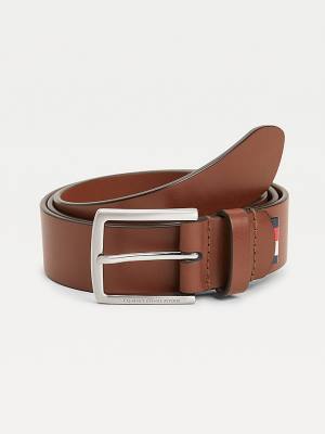 Muške Tommy Hilfiger Essential Casual Organic Leather Kaiševi Braon | TH213IRC