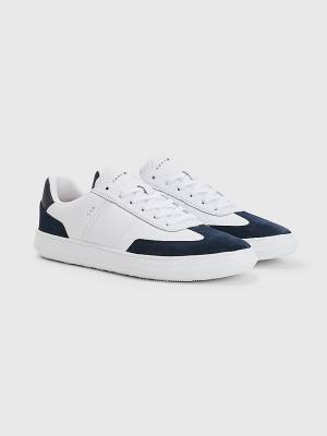 Muške Tommy Hilfiger Essential Leather Cupsole Patike Bela | TH487SAE