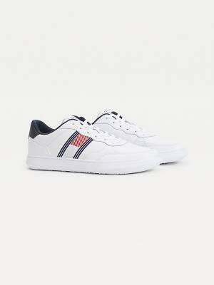 Muške Tommy Hilfiger Essential Leather Cupsole Patike Bela | TH691ELQ