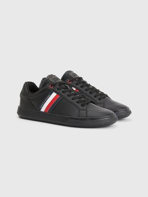 Muške Tommy Hilfiger Essential Leather Cupsole Patike Crna | TH793PUC