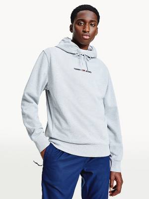 Muške Tommy Hilfiger Essential Logo Duks Hoodie Siva | TH352NTX