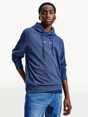 Muške Tommy Hilfiger Essential Logo Duks Hoodie Plava | TH854CWD