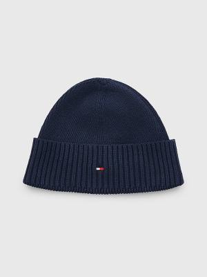 Muške Tommy Hilfiger Essential Rib Knit Short Beanie Kape Plava | TH251TDO