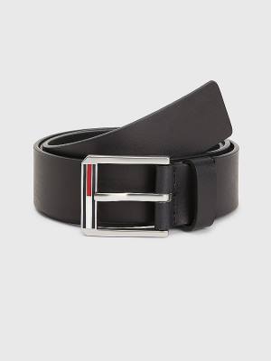 Muške Tommy Hilfiger Essential Textured Leather Kaiševi Crna | TH576NPB