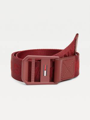 Muške Tommy Hilfiger Essential Webbing Logo Kaiševi Crveni | TH765YKN