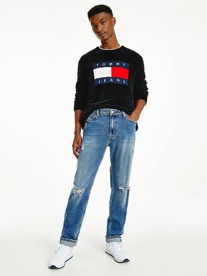 Muške Tommy Hilfiger Ethan Straight Relaxed Distressed Farmerke Denim Plava | TH507WCU