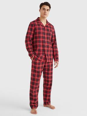 Muške Tommy Hilfiger Exclusive Flannel Shirt And Trousers Set Pidžama Crveni | TH847IDE