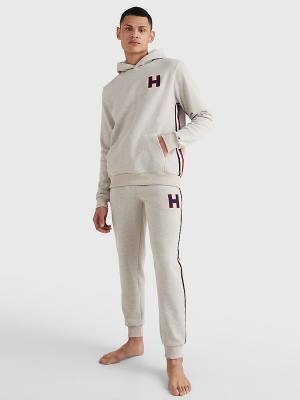 Muške Tommy Hilfiger Exclusive Signature Detail Monogram Duks Hoodie Bež | TH209DBI