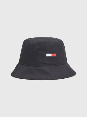 Muške Tommy Hilfiger Flag Embroidery Bucket Kape Crna | TH759MCW