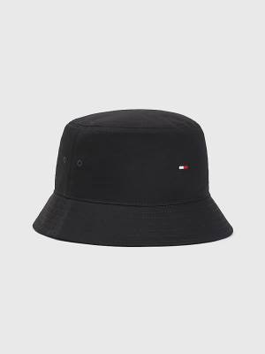 Muške Tommy Hilfiger Flag Embroidery Bucket Kape Crna | TH826NCJ