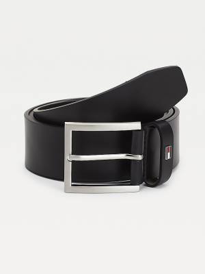 Muške Tommy Hilfiger Hampton Leather Kaiševi Crna | TH306QZN