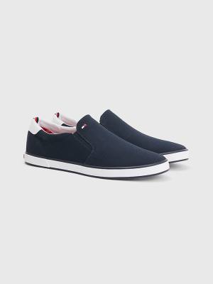 Muške Tommy Hilfiger Iconic Slip-On Canvas Patike Plava | TH356GFP