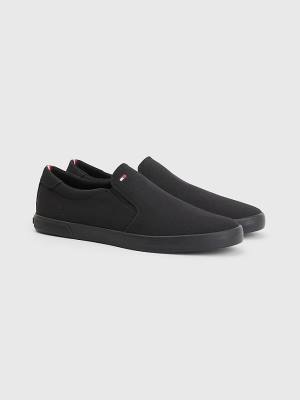 Muške Tommy Hilfiger Iconic Slip-On Canvas Patike Crna | TH901NEK