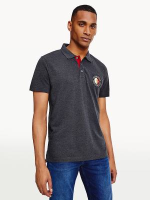 Muške Tommy Hilfiger Icons Organic Cotton Regular Fit Polo Majice Siva | TH218VWN