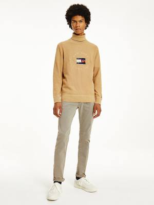 Muške Tommy Hilfiger Icons TH Flex Roll Neck Jumper Džemper Kaki | TH462VHG