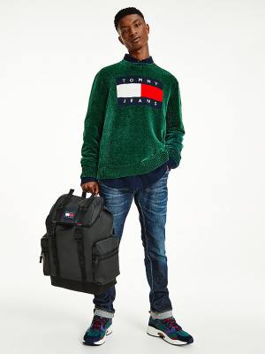 Muške Tommy Hilfiger Intarsia Flag Relaxed Fit Jumper Džemper Zeleno | TH325LIM