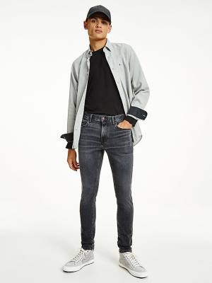 Muške Tommy Hilfiger Layton Extra Slim Faded Black Farmerke Denim Plava | TH640KTH