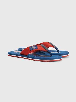 Muške Tommy Hilfiger Logo Patch Flip-Flops Sandale Crveni | TH308ROE